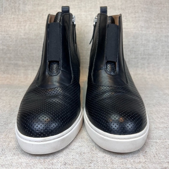 Linea Paola Anna platform wedge ankle sneakers shoes size 9.5 black leather - Picture 5 of 12